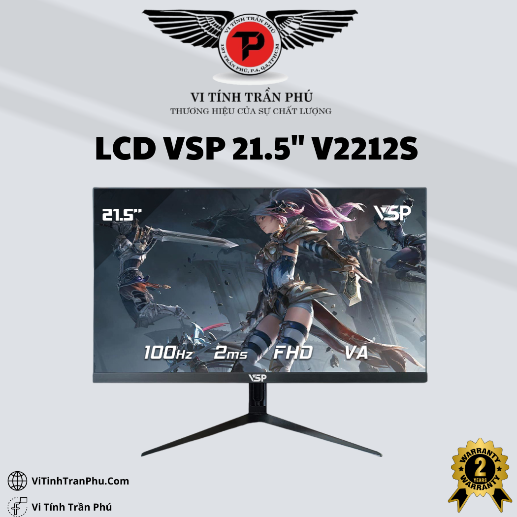 Màn Hình VSP 22Inch V2212S FullHD 100Hz 2MS VA - Màu Đen
